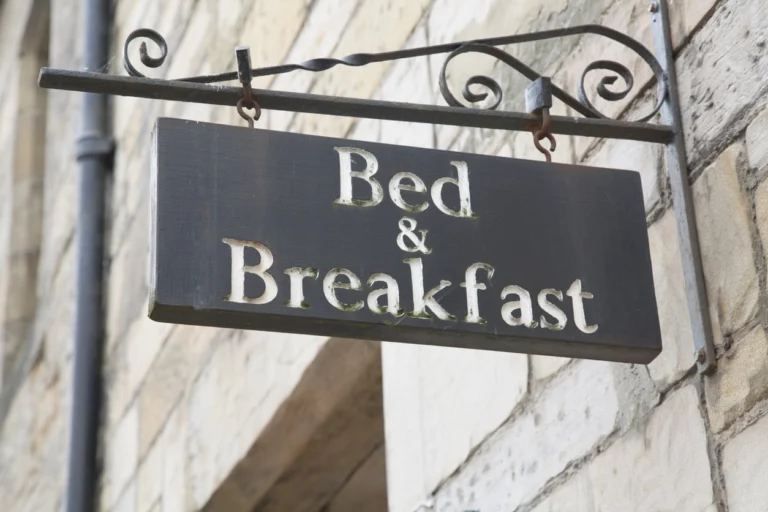 Bed and Breakfast sign of a accommodation